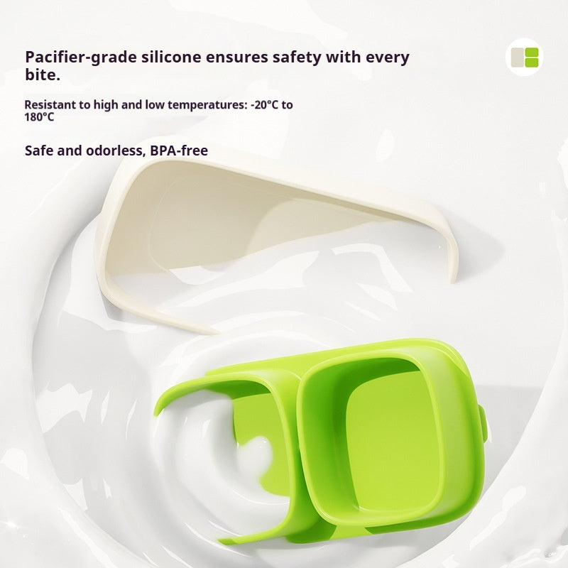 Silicone Divided Baby Plate with Suction Base BPA-Free, Non-Slip Feeding Plate