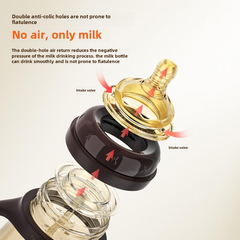 Food-Grade PP Anti-Colic Weaning Bottle For 1–3 Years Shatter-Resistant with Handles