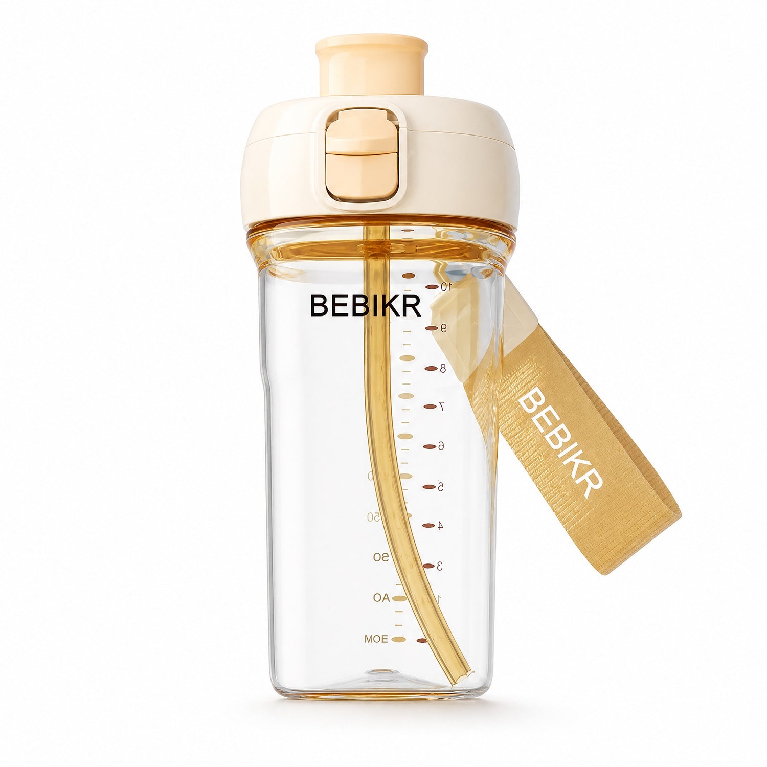 BEBIKR PPSU Flip-Top Direct Drink Bottle | 300ml Baby-Grade Material | Direct Sip + Straw 2-in-1 with Smart Temperature Sensor | For Kids & Adults