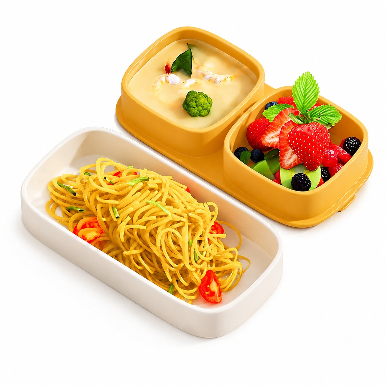 Bộ thìa dĩa tập ăn PPSU hình thỏi và đĩa chia ngăn silicone có đế hút, chống trơn, chịu nhiệt, an toàn cho bé